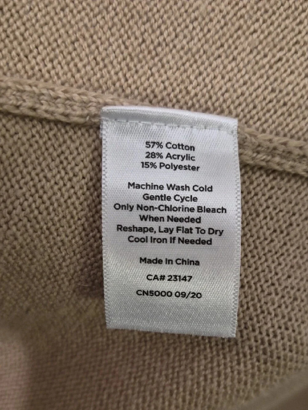 S2- Cream and Tan Open Front Long Cardigan - sz L - Picture 6 of 7